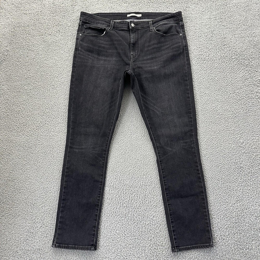 Levi's Classic Mid Rise Skinny Jeans Black Denim Stretch Women's 18 x 29